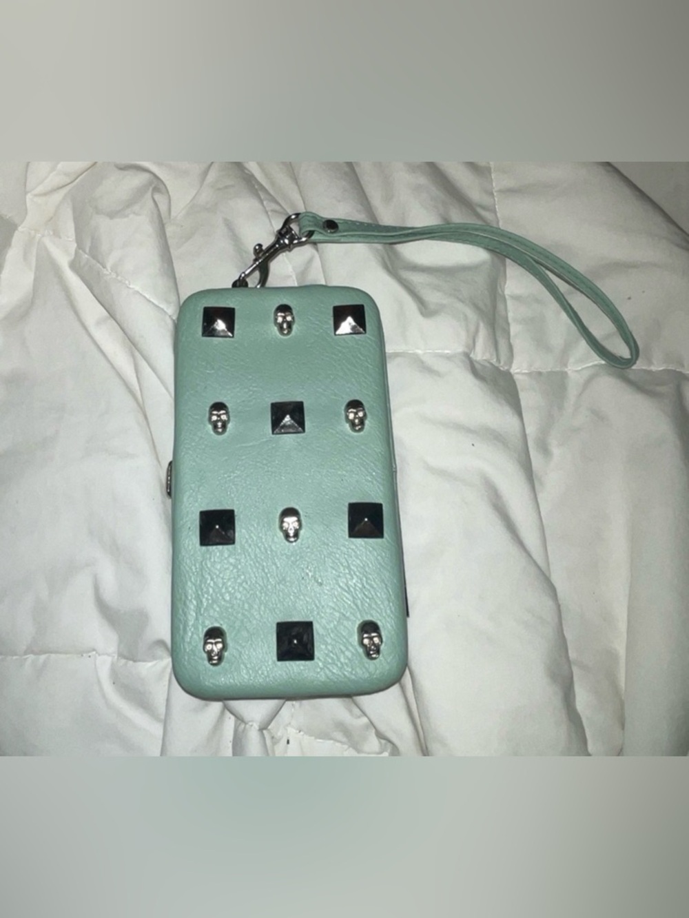 Xhilaration Mint Green Studded Wristlet Phone Case